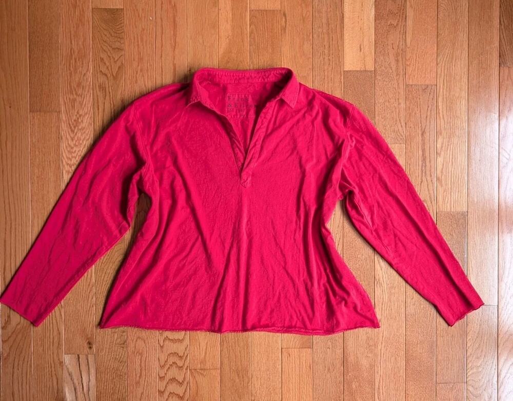 Frank & Eileen Women's Popover henley Double Decker Red XL